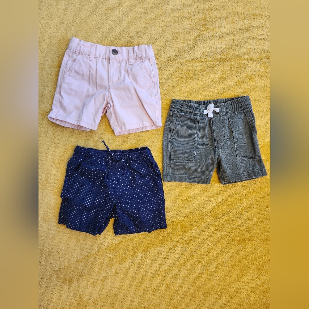 Kids' Assorted Shorts Set - Pink, Green, and Navy